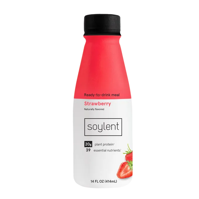 A ready-to-drink Soylent bottle